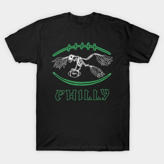 Philly Birds Football in Kelly Green T-Shirt by Rezolutioner